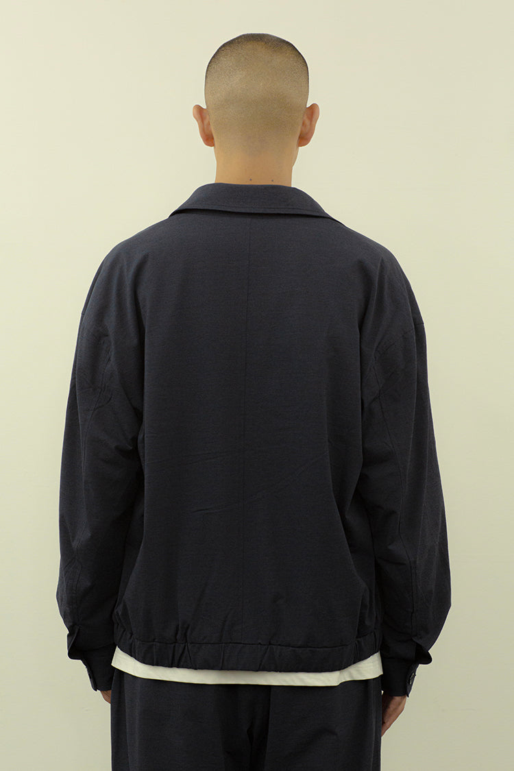 PRECEPT MESH KNIT ZIP BLOUSON NAVY