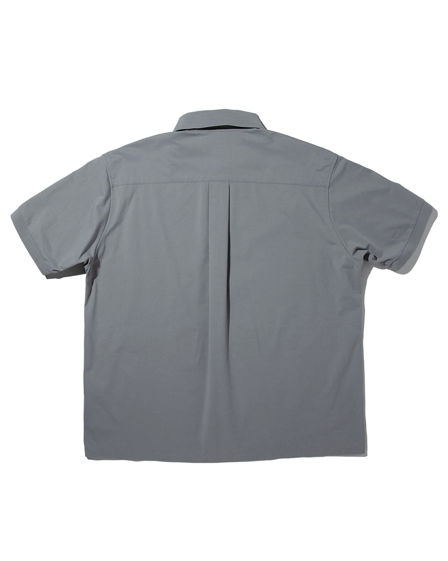 PRECEPT MESH KNIT HAIF ZIP S/S SHIRT GRAY