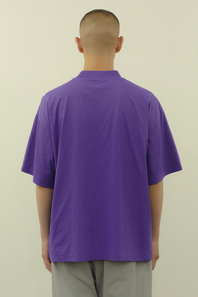 PRECEPT MOCK NECK T-SHIRT PURPLE