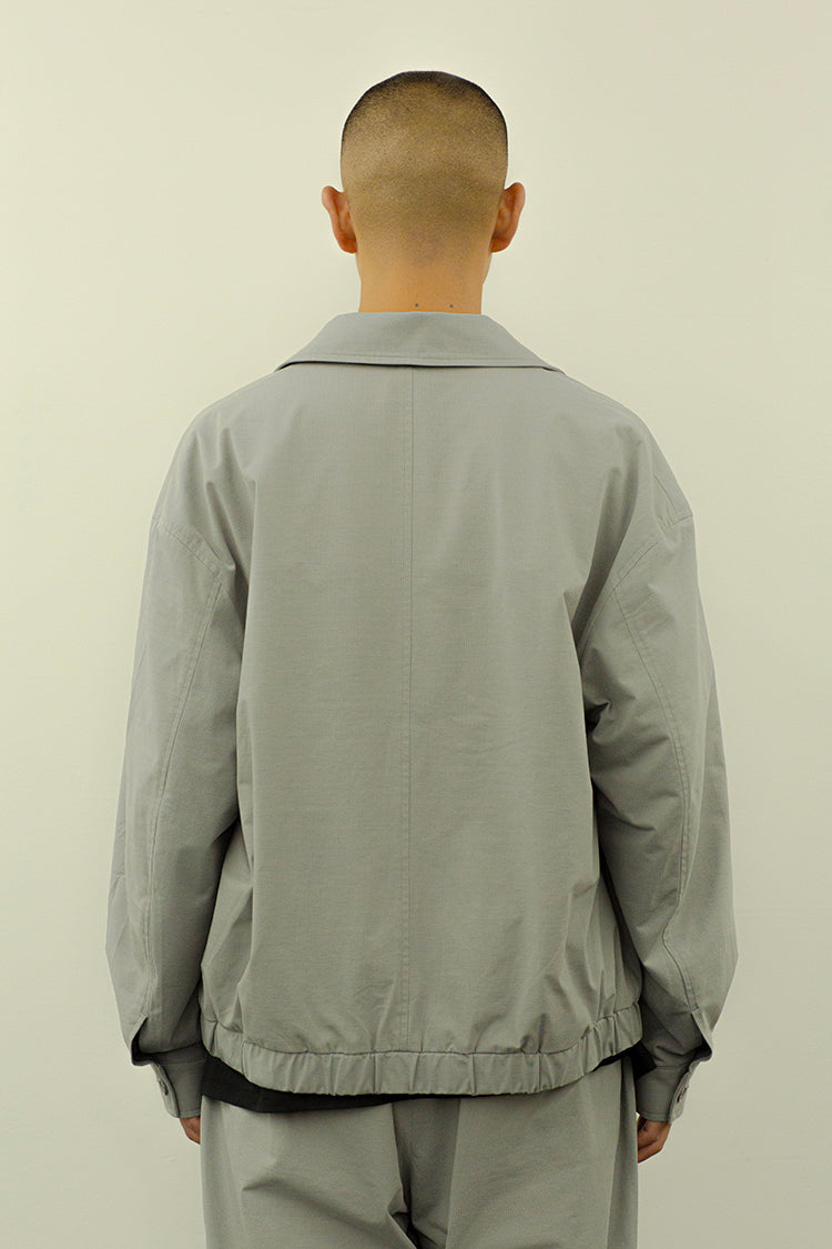 PRECEPT MESH KNIT ZIP BLOUSON GRAY