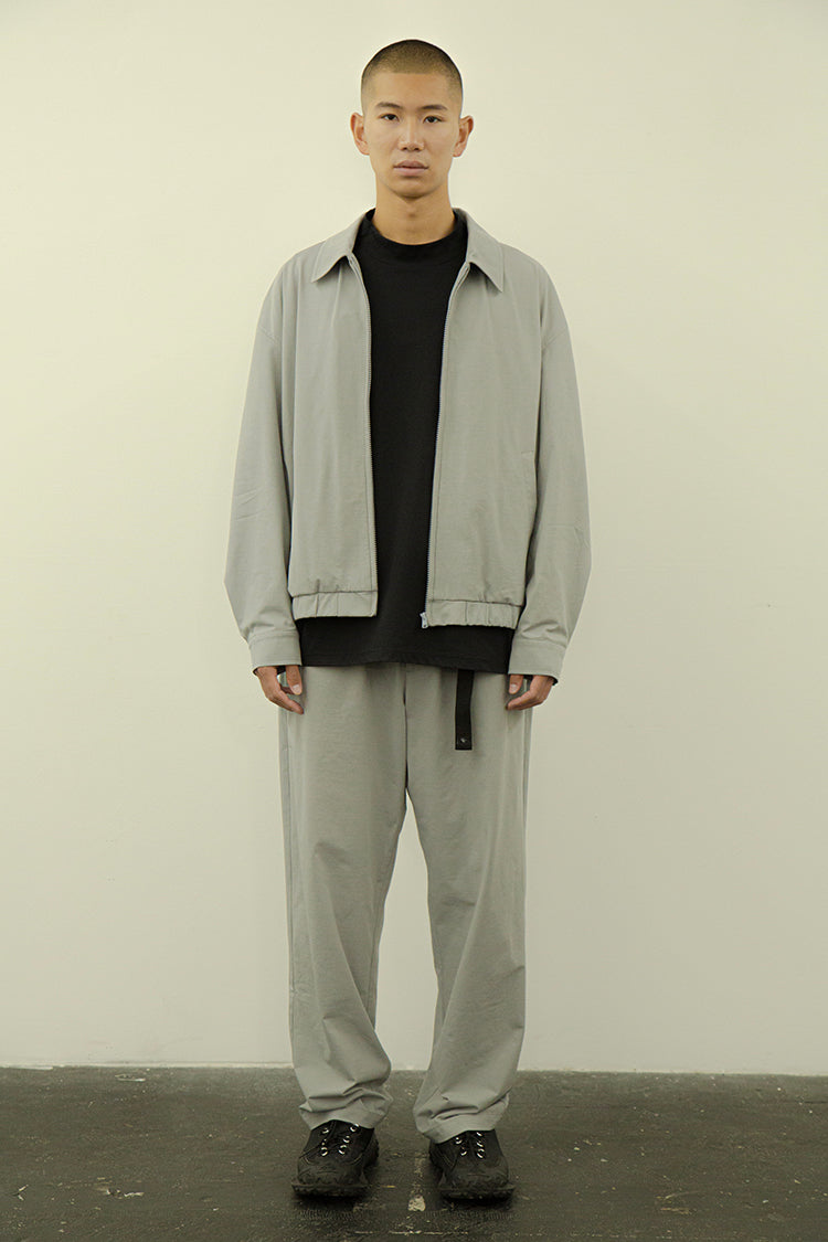 PRECEPT MESH KNIT ZIP BLOUSON GRAY