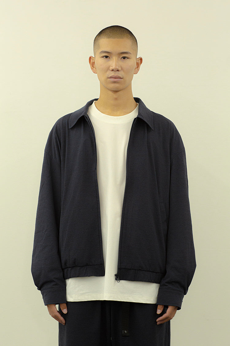 PRECEPT MESH KNIT ZIP BLOUSON NAVY