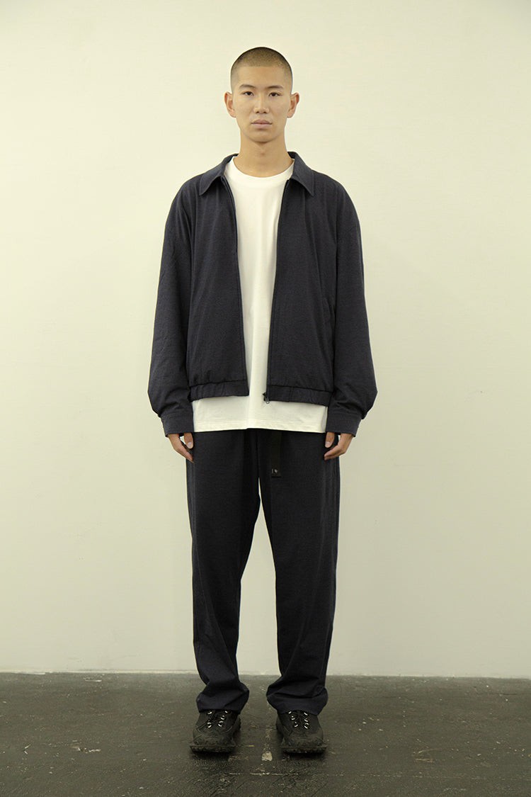 PRECEPT MESH KNIT ZIP BLOUSON NAVY