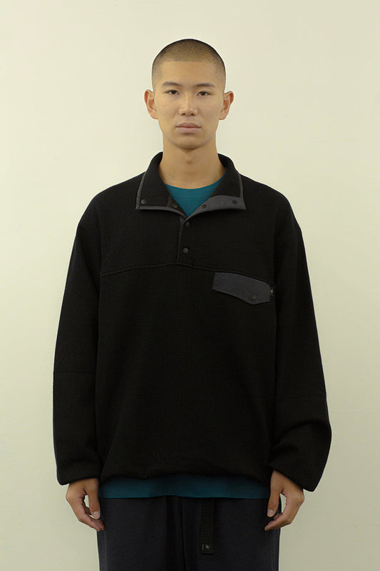 PRECEPT SNAP PULLOVER SWEAT BLACK